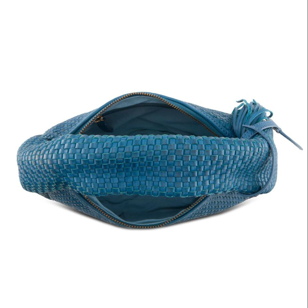 Woven Handbag in Blue by L Artiste