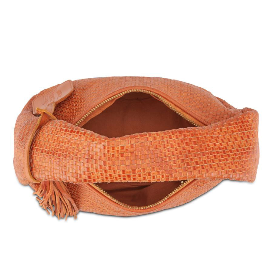Woven Handbag in Orange by L Artiste