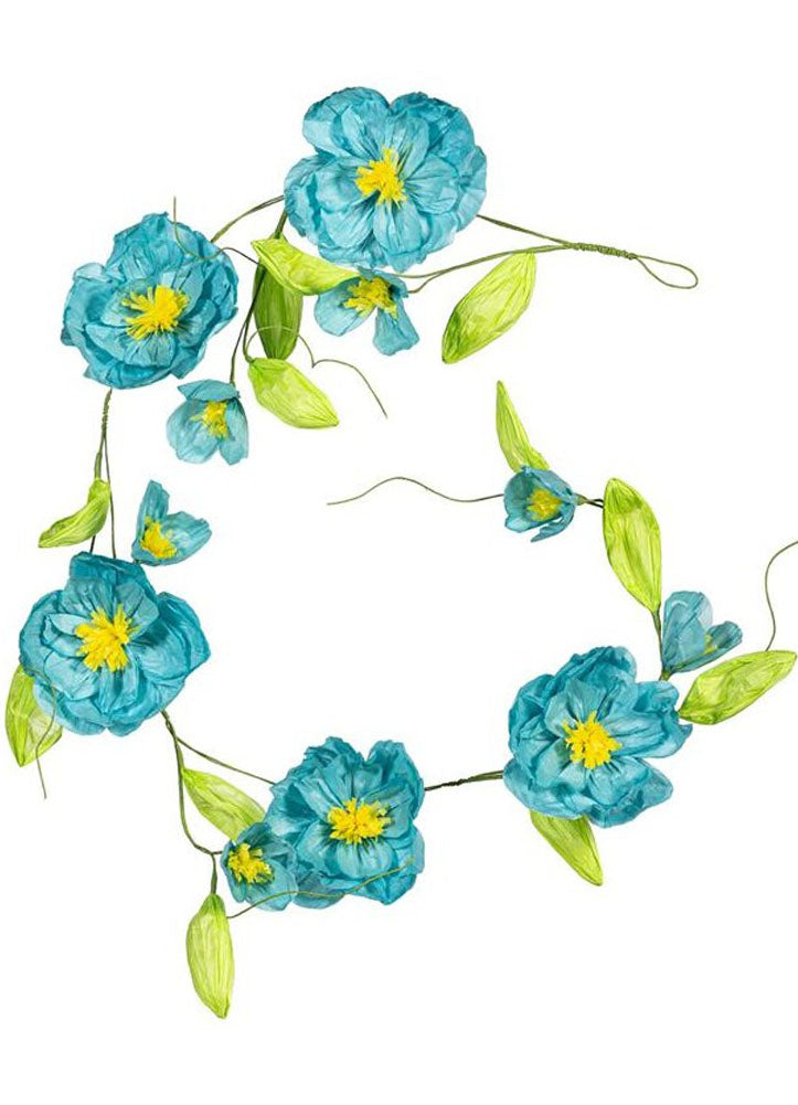Blue Flower Paper Garland by Evergreen