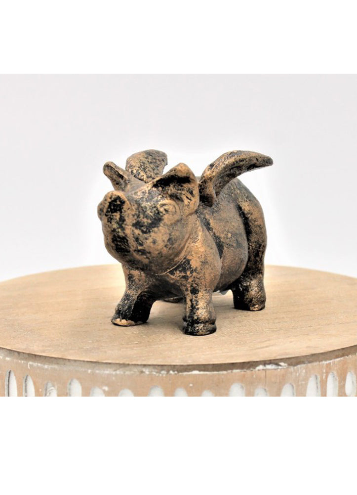 Cast Iron When Pigs Fly Antique Gold by Trade Cie