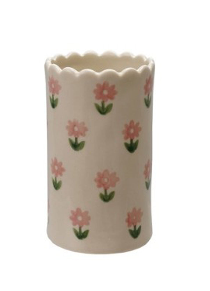Stoneware Vase with Scalloped Edge by Hazel Mazel