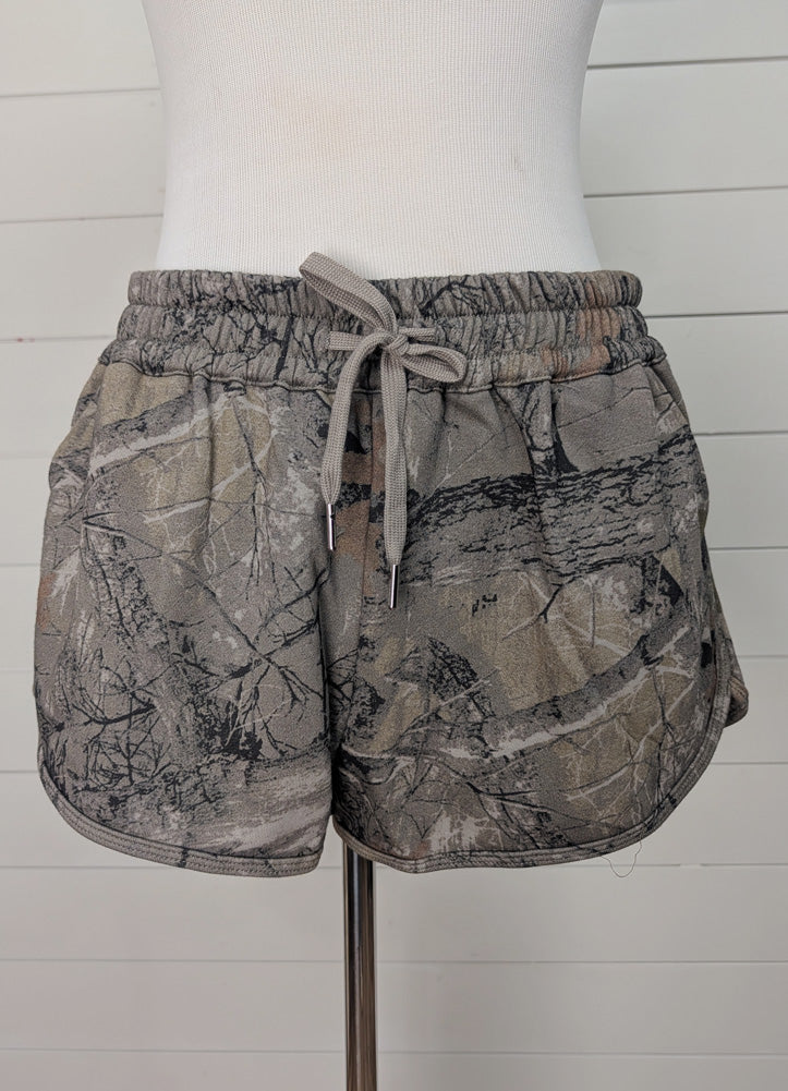 Camouflage Drawstring Dolphin Shorts by Bucketlist