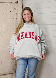 Arkansas & AR Reversible Sweatshirt in Heather Grey by Bucketlist