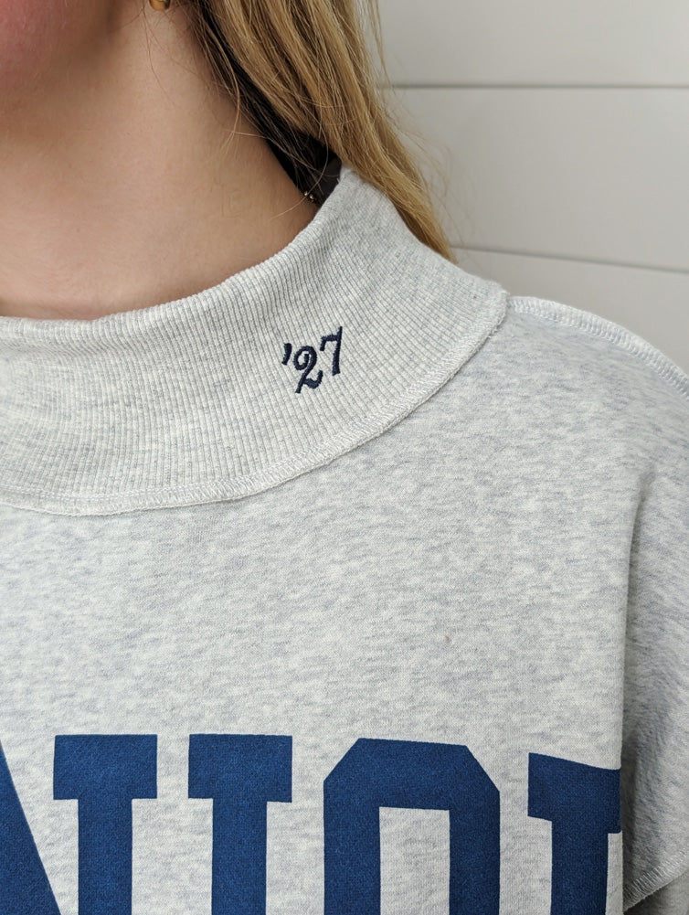 Senior Reversible Mock Neck Sweatshirt in Heather Grey by Bucketlist
