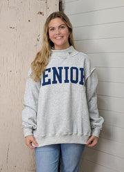Senior Reversible Mock Neck Sweatshirt in Heather Grey by Bucketlist