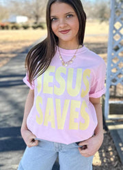 Jesus Saves Tee in Blossom by Al + Gray