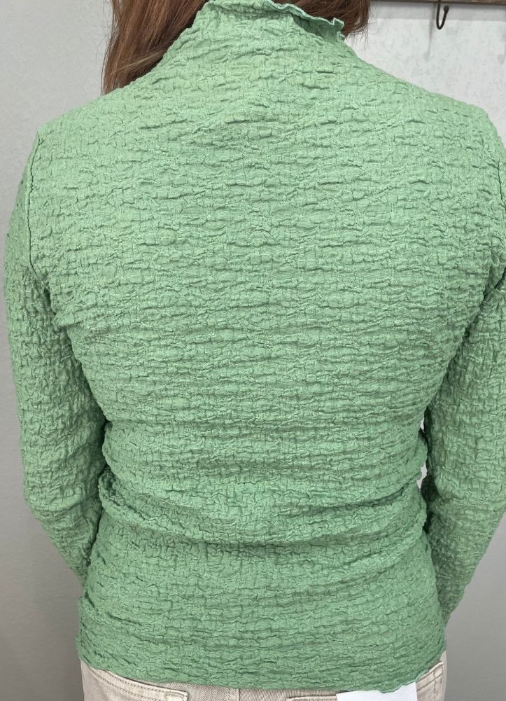 Textured Crinkle Knit LS in Sage by Umgee