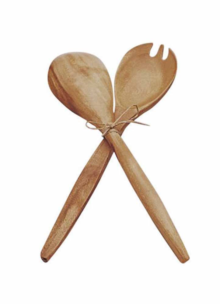 Acaciaware 12'' Serving Fork and Spoon Set by Pacific Merchants Trading Company