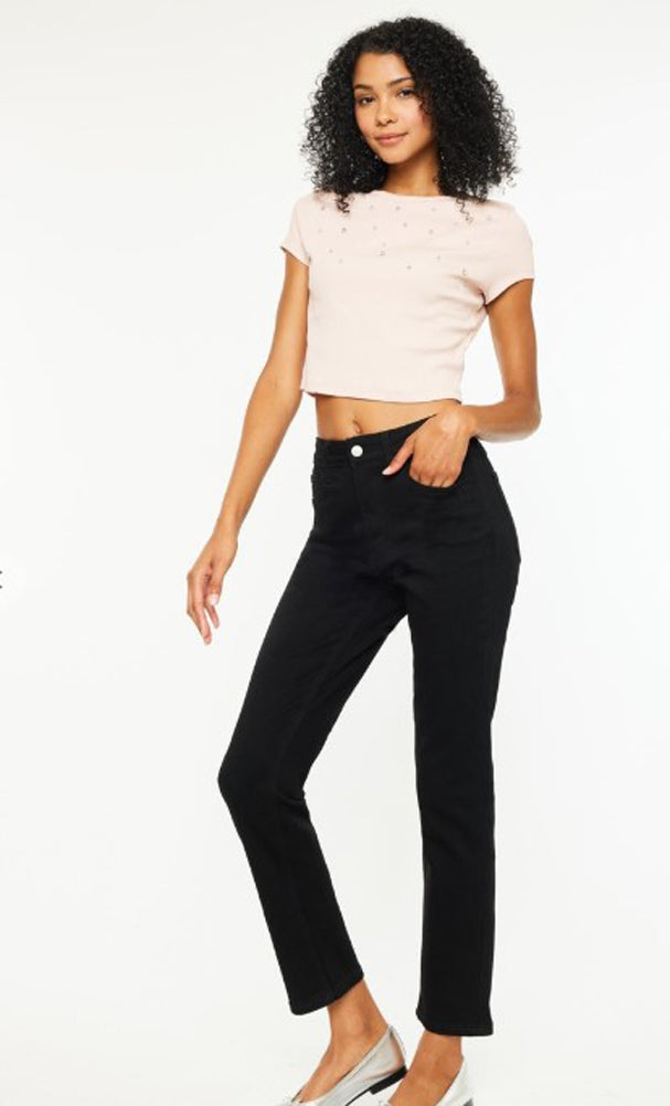 HR Slim Straight Black Jeans by KanCan