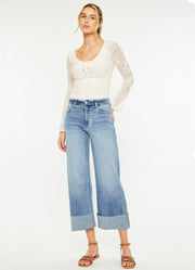 HR Crop Wide Leg Medium Jeans by KanCan