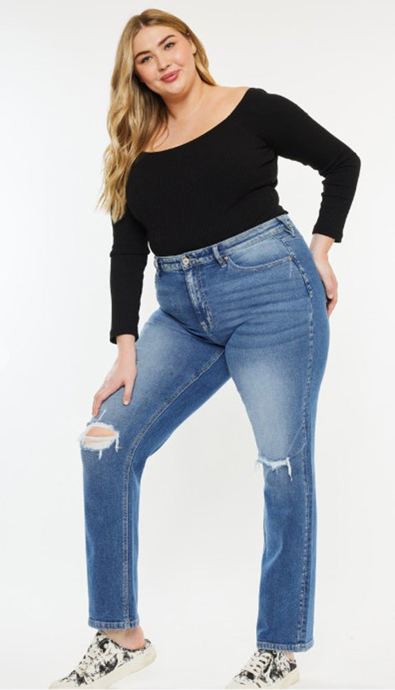 Plus HR Slim Straight Jeans by KanCan