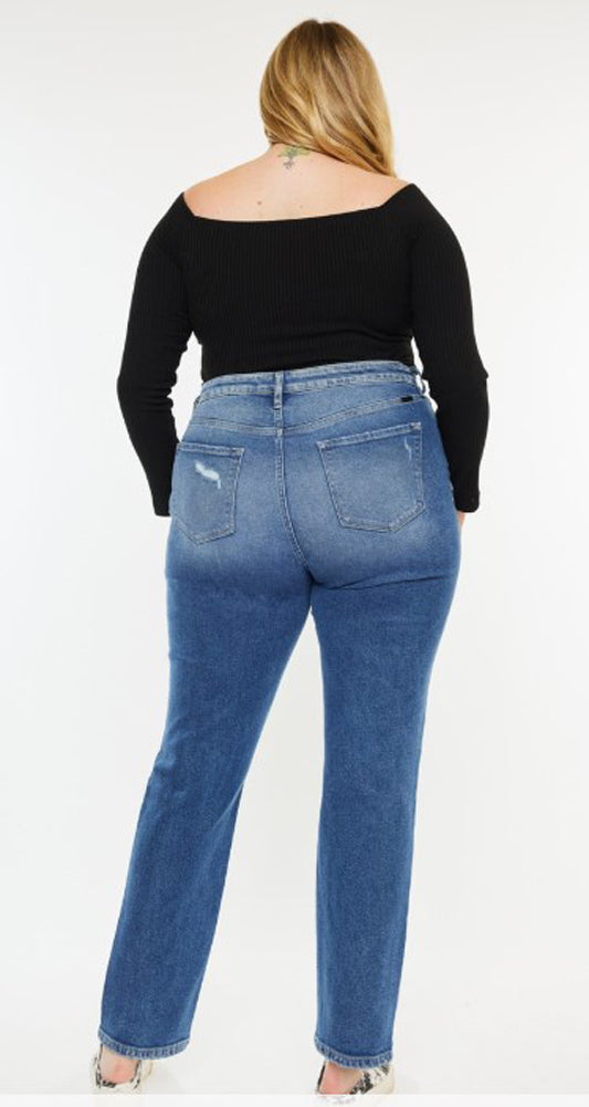 Plus HR Slim Straight Jeans by KanCan