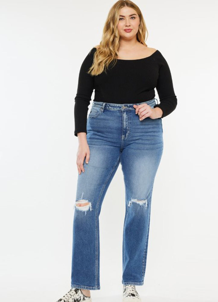 Plus HR Slim Straight Jeans by KanCan