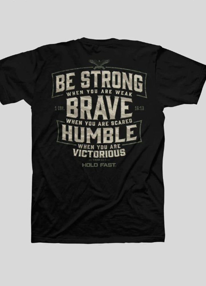 Brave Strong Humble Black Tee by Kerusso