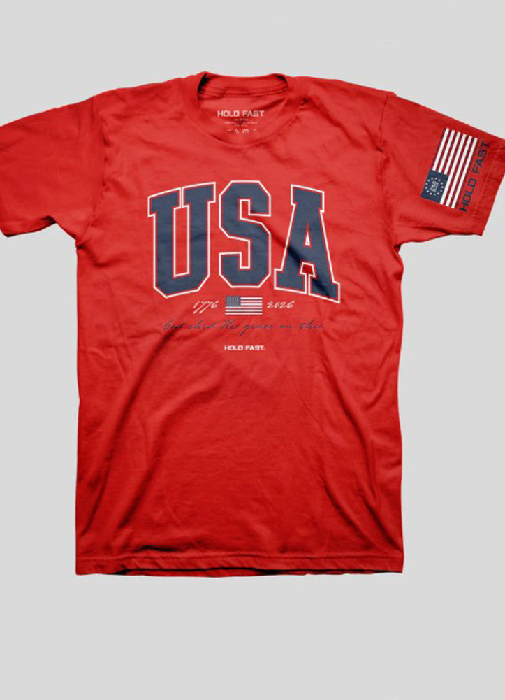 USA Strong Red Tee by Kerusso
