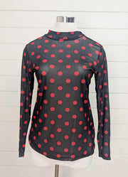 Kickoff Season Black & Red Mesh Top by Sterling Kreek
