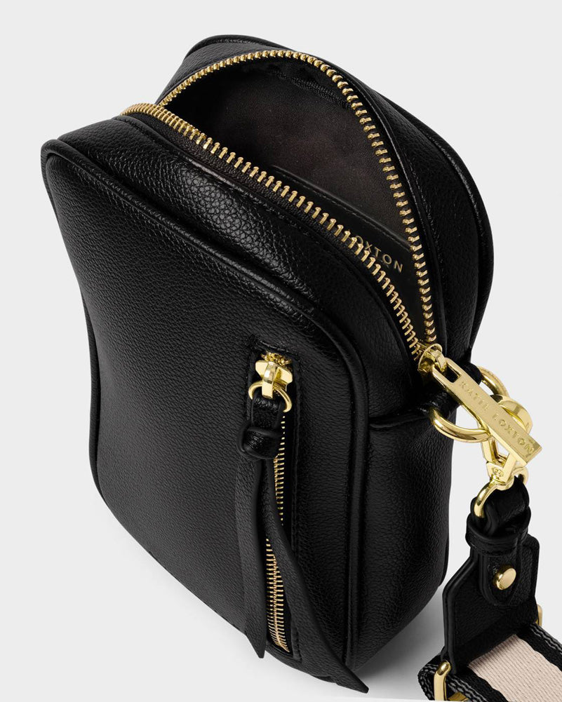 Hallie Small Crossbody Bag in Black by Katie Loxton