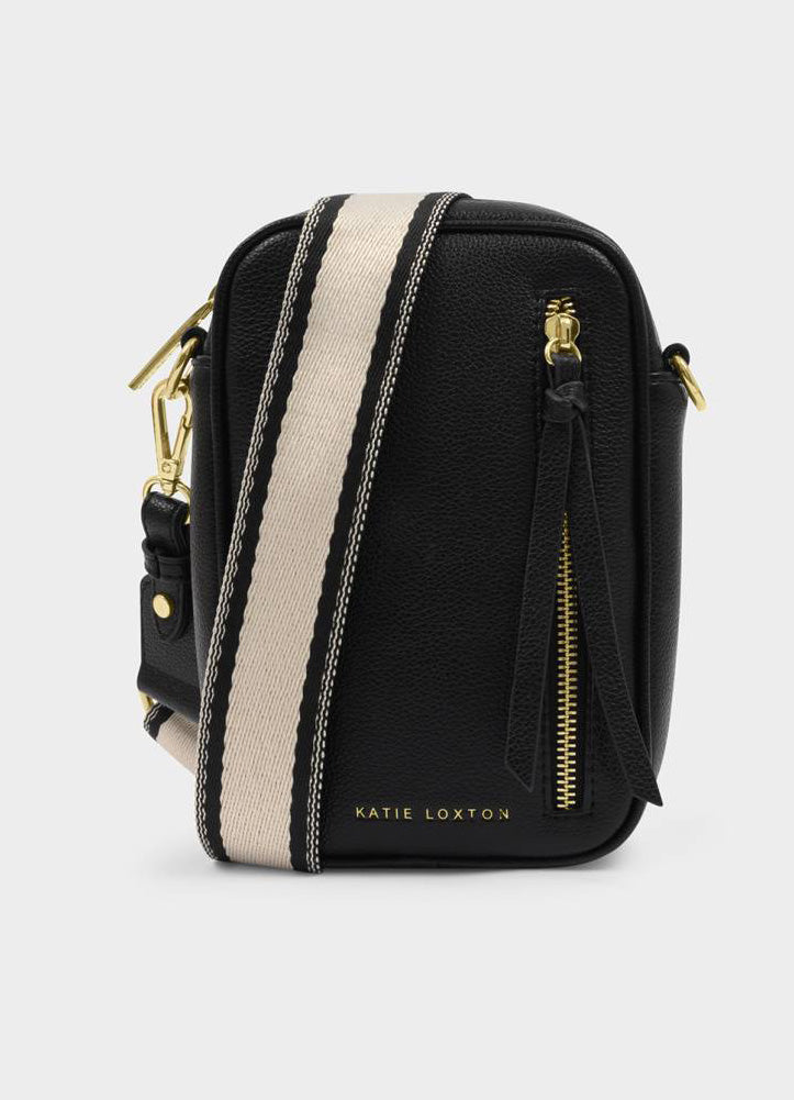 Hallie Small Crossbody Bag in Black by Katie Loxton