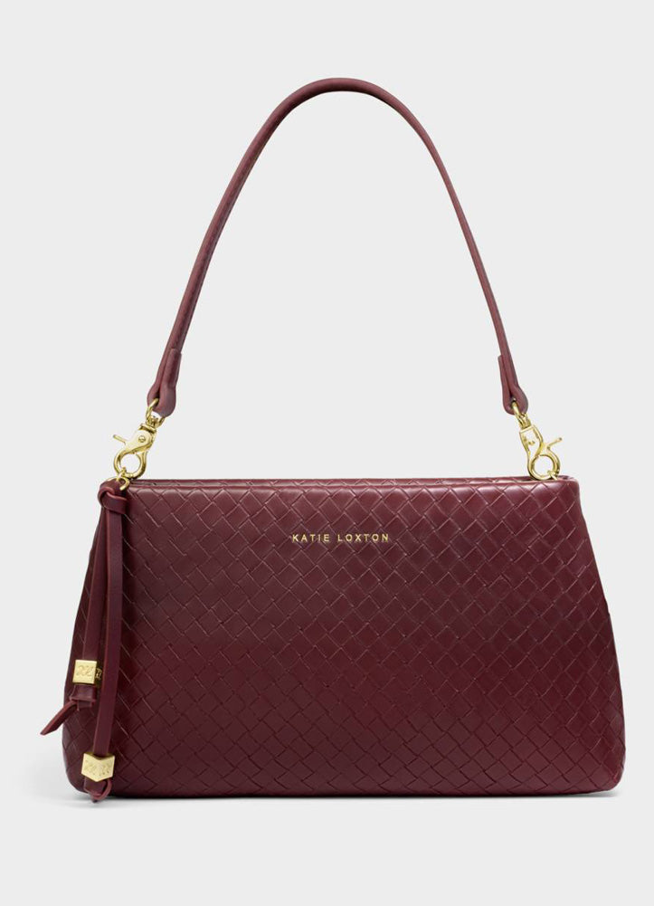 Nova Small Shoulder Bag in Cherry Woven by Katie Loxton