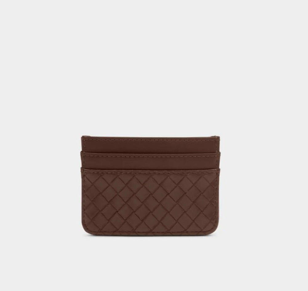 Nova Woven Texture Cardholder in Chocolate Woven by Katie Loxton