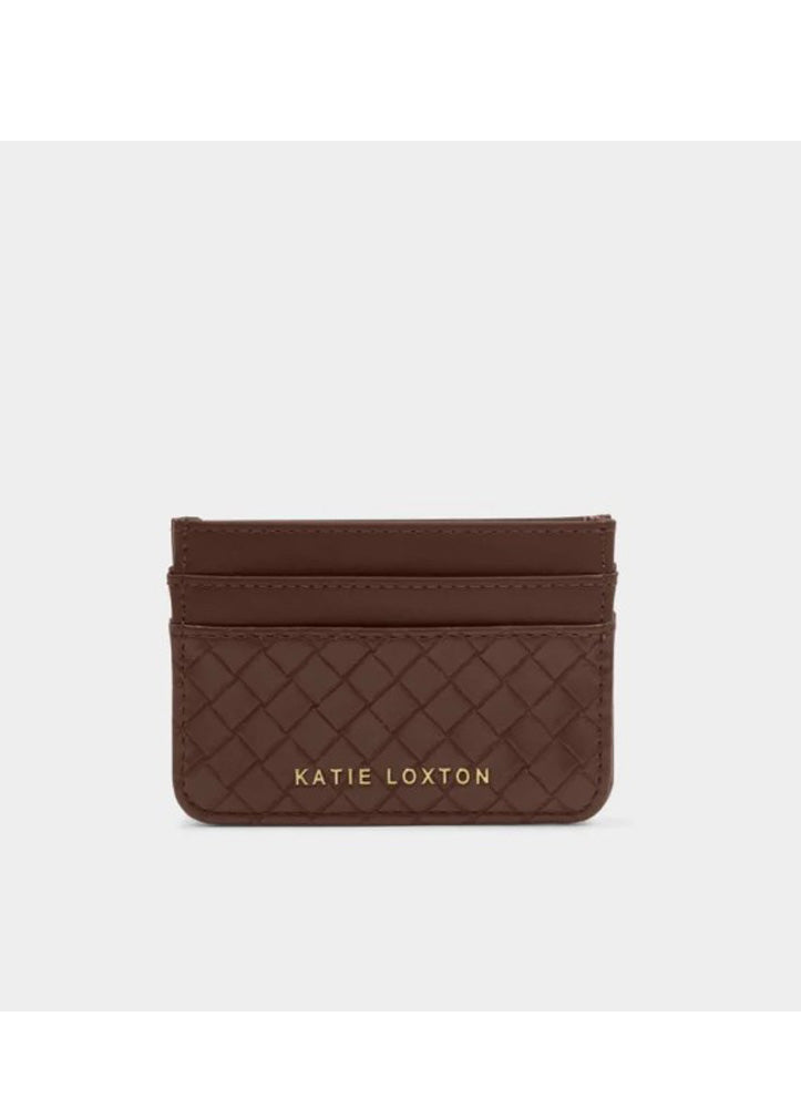 Nova Woven Texture Cardholder in Chocolate Woven by Katie Loxton