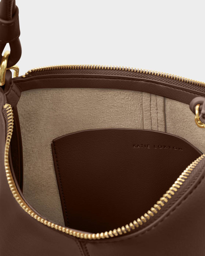 Hallie Satchel Bag in Dark Chocolate by Katie Loxton