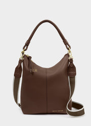 Hallie Satchel Bag in Dark Chocolate by Katie Loxton