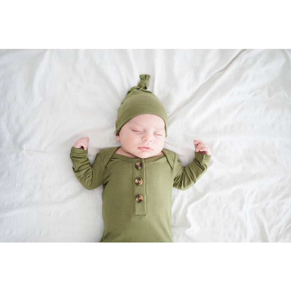 Olive Green Knot Hat by Harp Angel Boutique