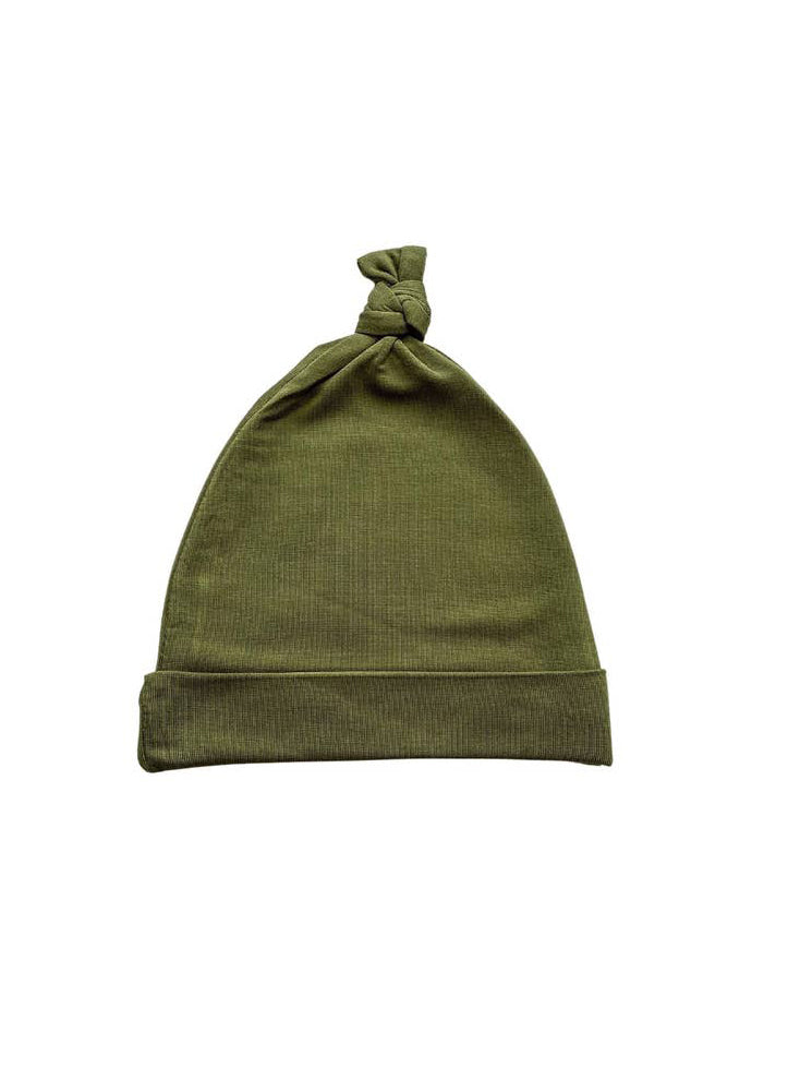 Olive Green Knot Hat by Harp Angel Boutique