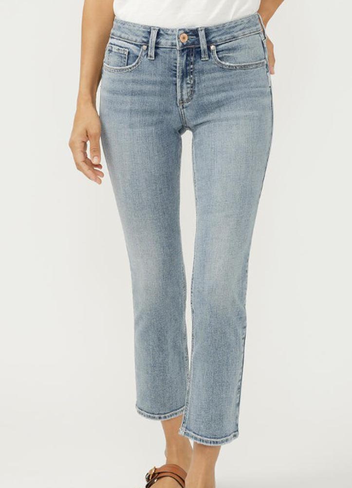 Suki Straight Crop in Mother's Beach by Silver Jeans