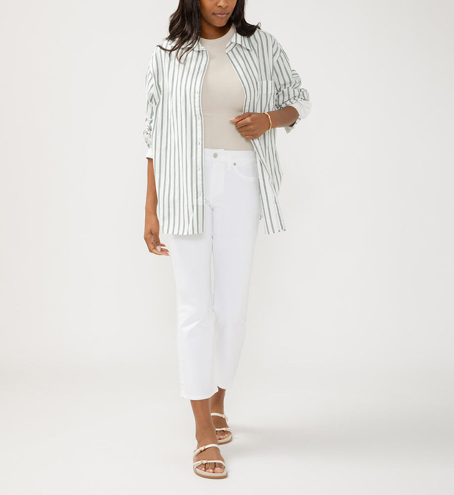 Suki Kick Flare in White by Silver Jeans
