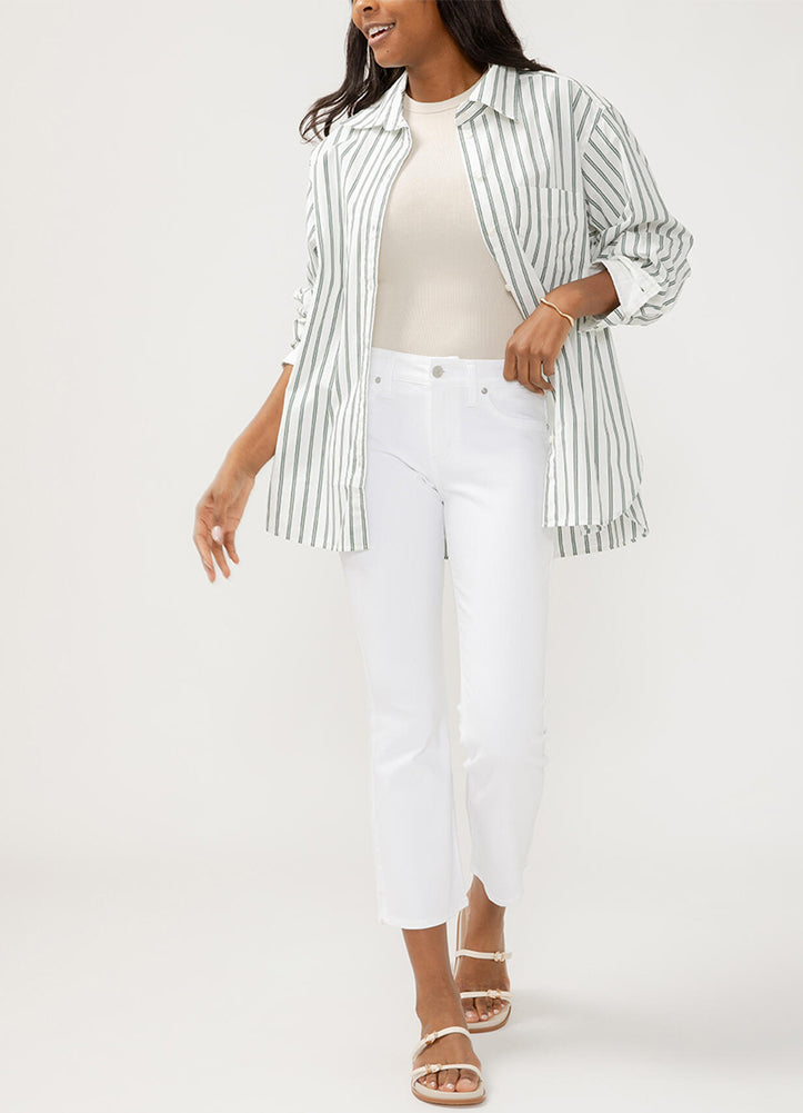 Suki Kick Flare in White by Silver Jeans