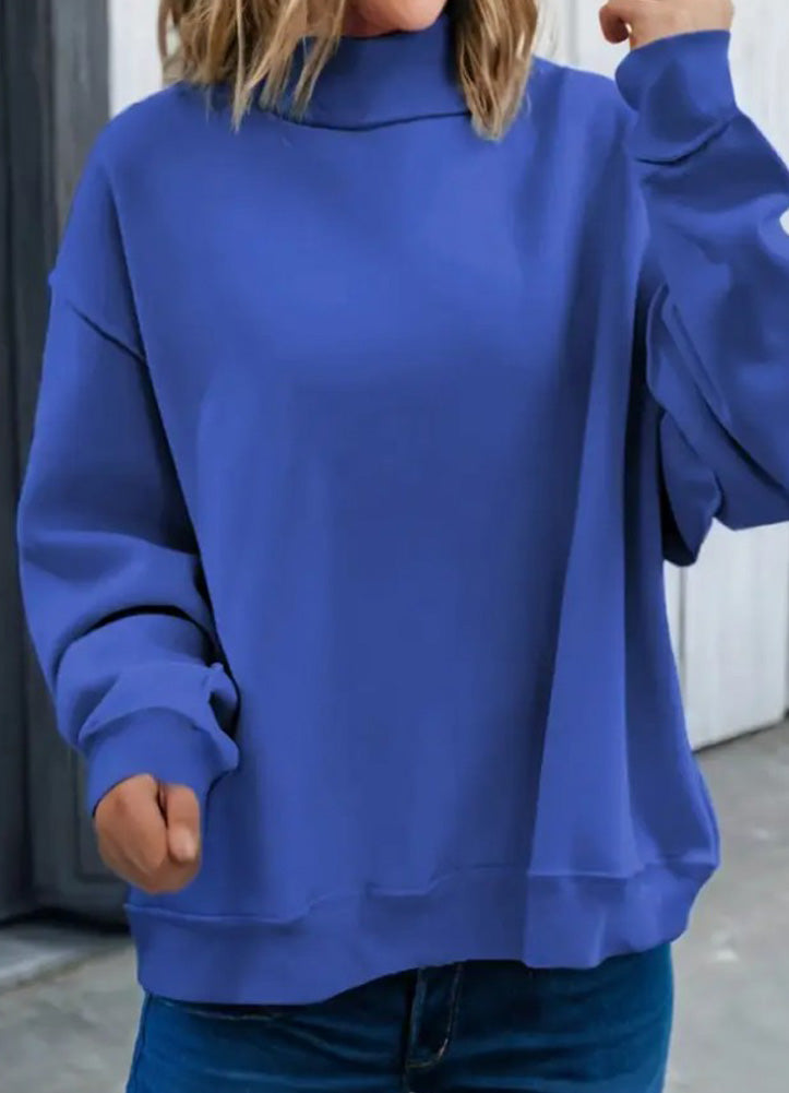LAS Oversize Drop Shoulder Reversible Sweater in Dark Blue by LA Society