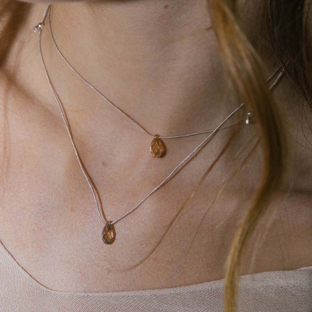Hyevibe Crystal Slider Necklace in Assorted by &Livy