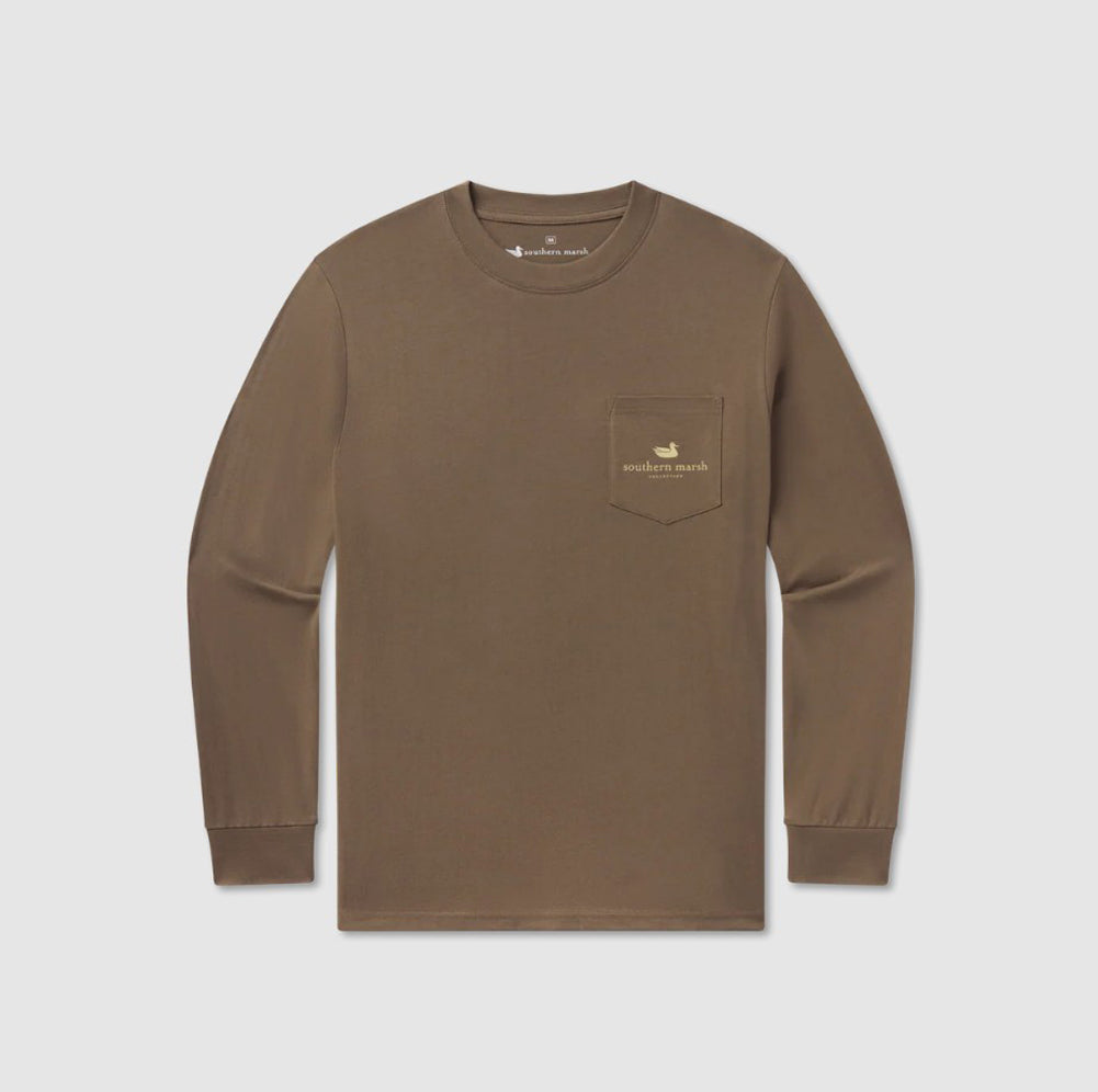 LS Vintage Duck Decoy Camo Tee in Carajillo Brown by Southern Marsh