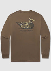 LS Vintage Duck Decoy Camo Tee in Carajillo Brown by Southern Marsh