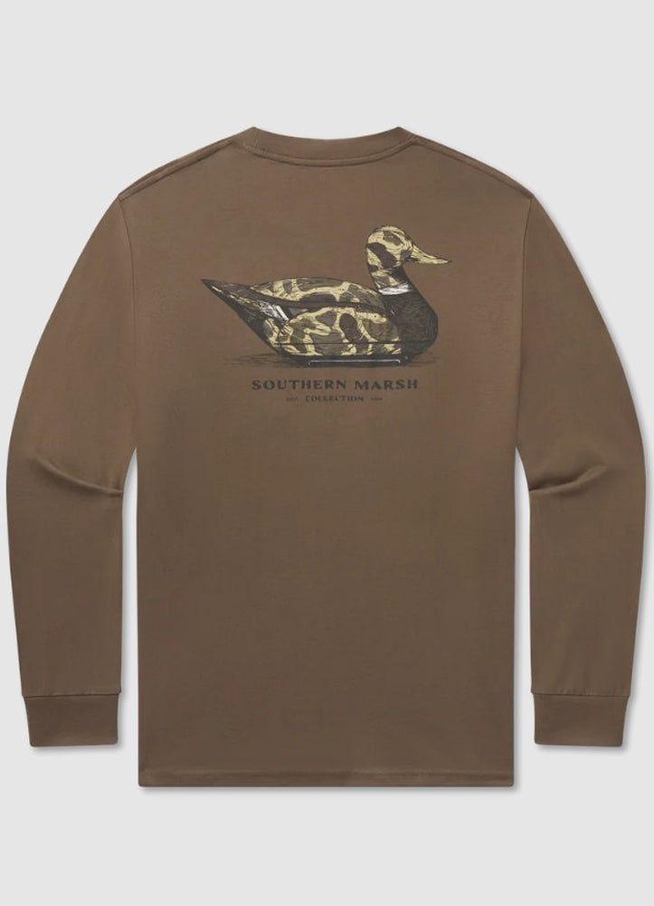 LS Vintage Duck Decoy Camo Tee in Carajillo Brown by Southern Marsh