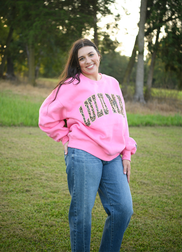 Leopard/Bubblegum Lulumac Sweatshirt by Girlie Girl