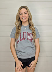 Team Polka Dot SS Tee in Maroon/White by Girlie Girl