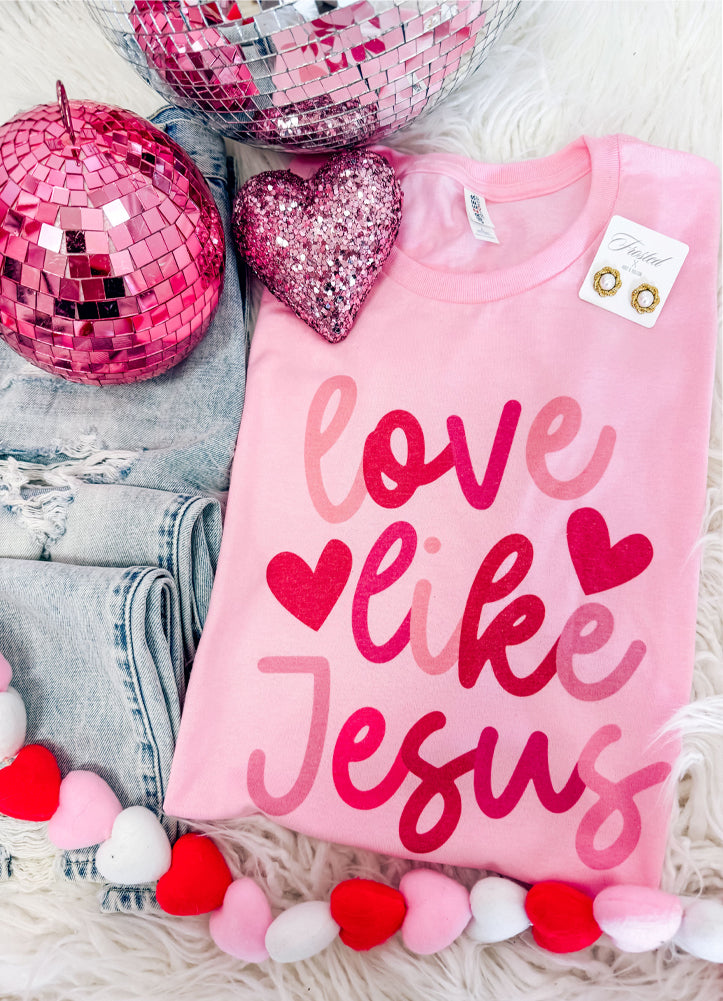 Love Like Jesus Tee in Pink by Hart and Hollow