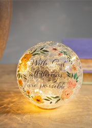 LED Crackled Glass Hand Pained Globe by Evergreen