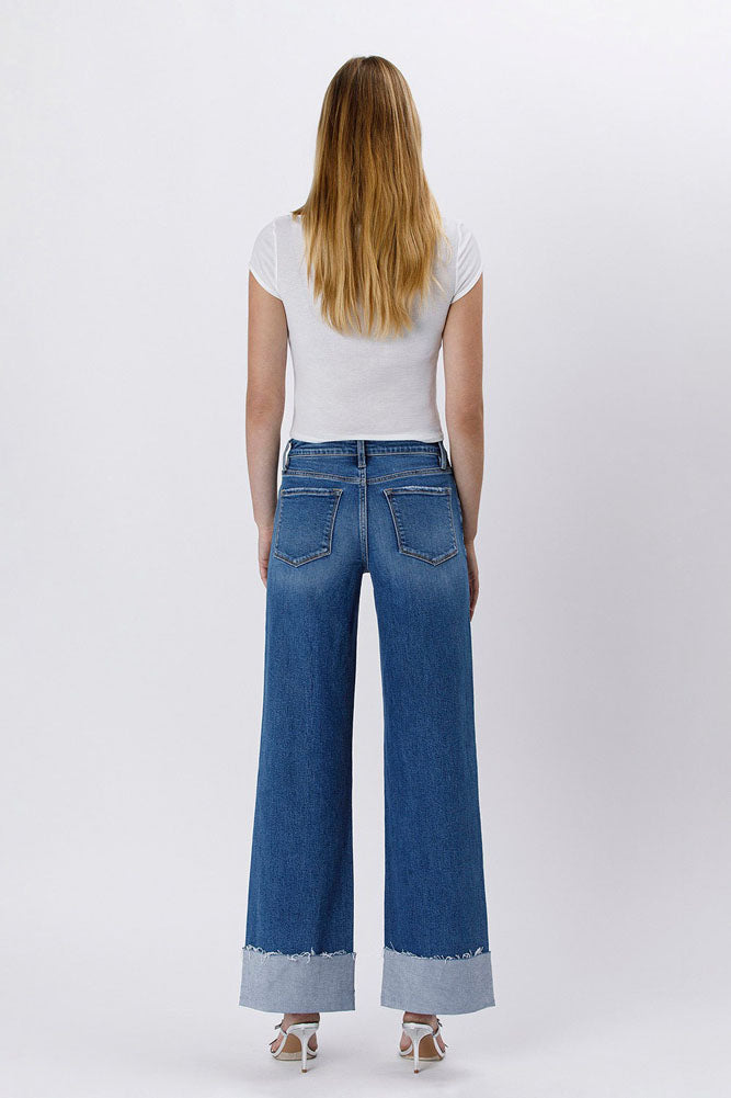 HR Cuffed Wide Leg Jeans in Remedy by Vervet