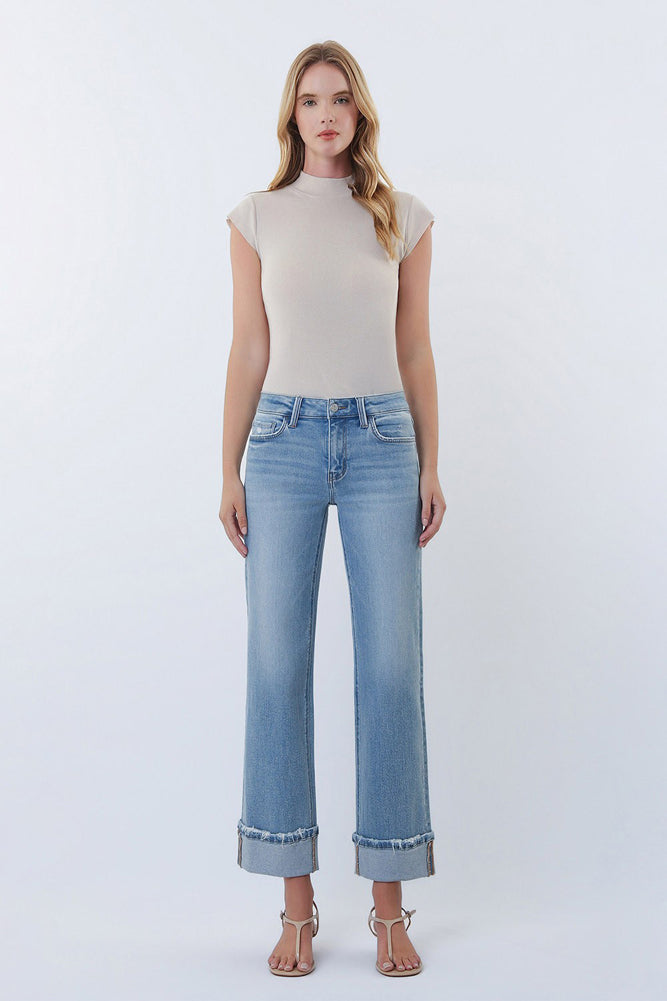 MR Cuffed Slim Wide Leg Pants in Energetic by Vervet