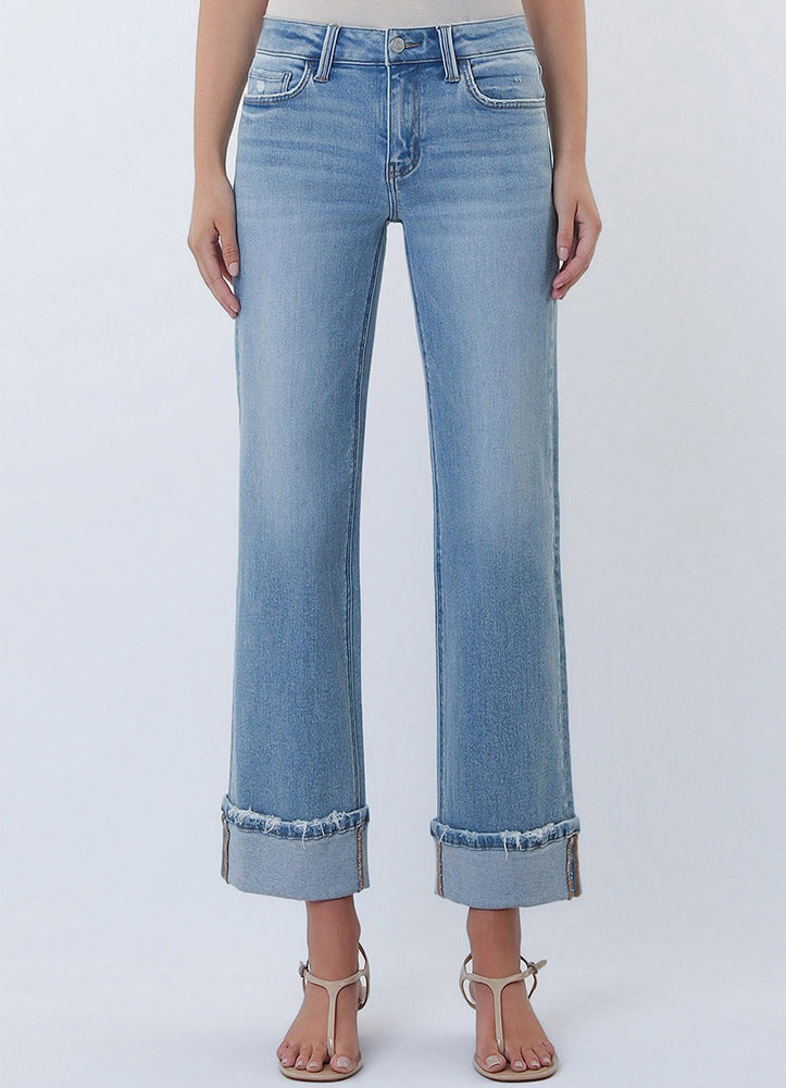 MR Cuffed Slim Wide Leg Pants in Energetic by Vervet