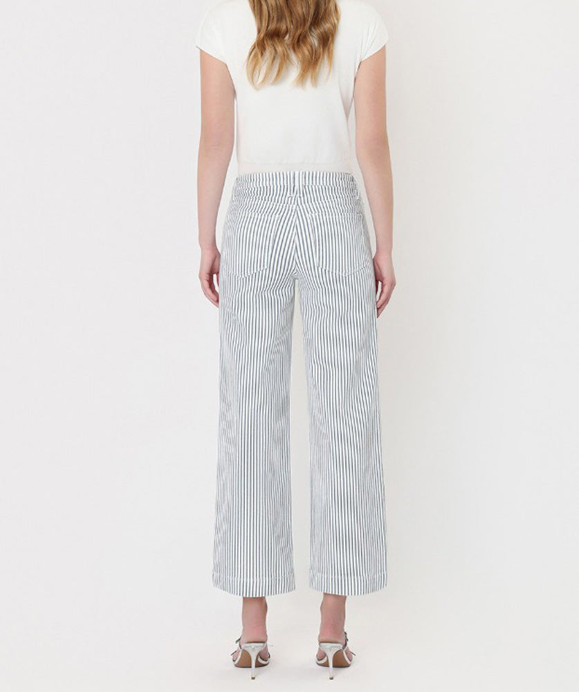 Plus HR Patch Pocket Crop Wide Leg Jeans by Vervet