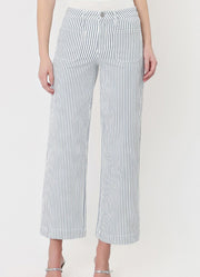 Plus HR Patch Pocket Crop Wide Leg Jeans by Vervet