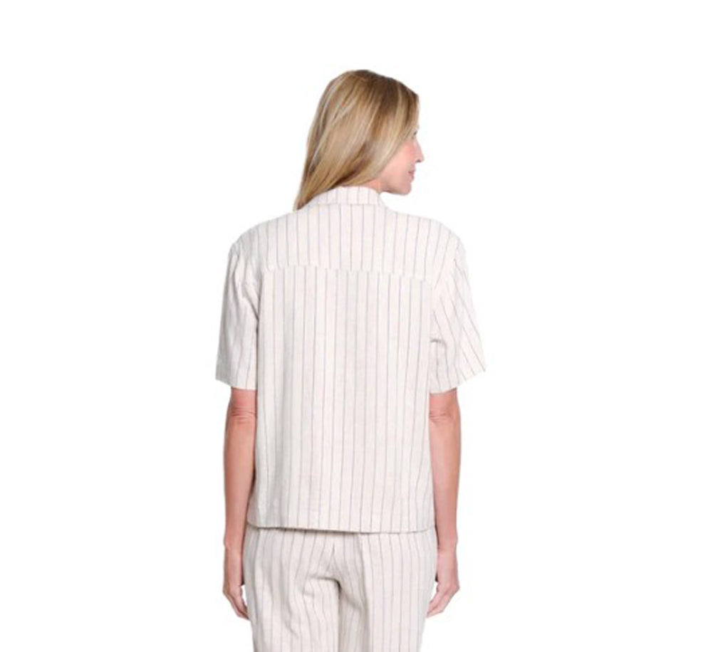 SS Drop Shoulder Button Front Jacket in Flax by S.Y.I