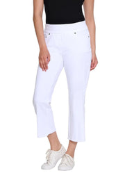 Pull On Fringe Hem Crop Pants in Light Indigo by S.Y.I