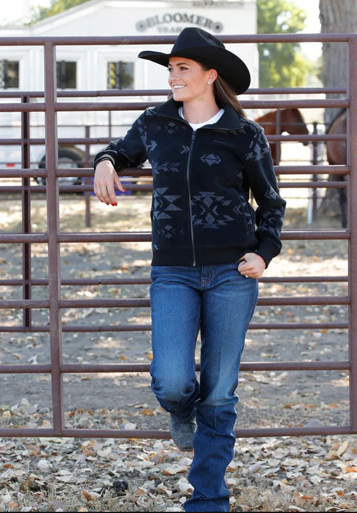 Fleece Jacket in Black by Cinch
