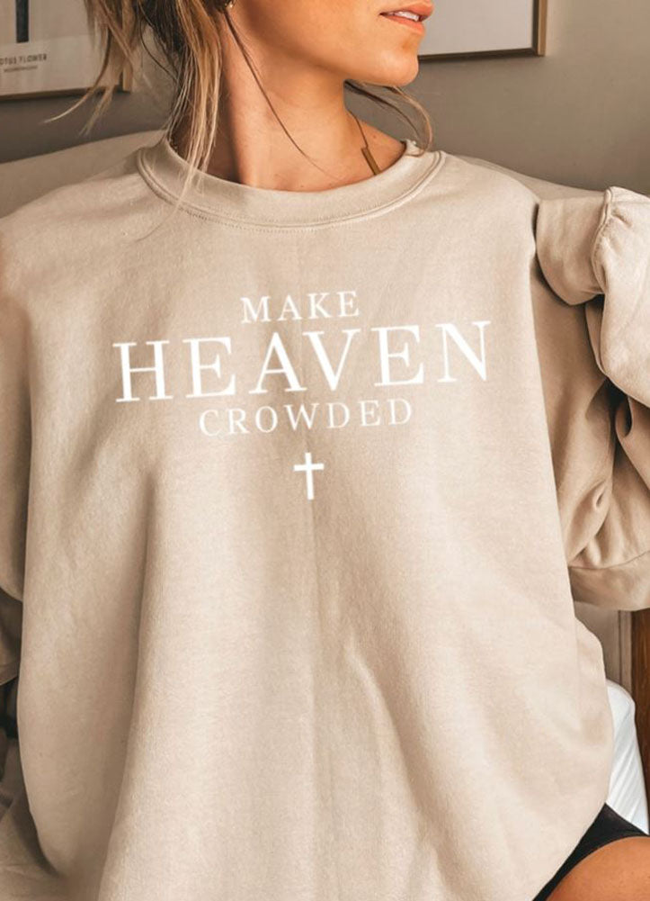 Make Heaven Crowded Sweatshirt in Sand by Shoppe SHC